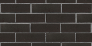 Клинкерный кирпич ЛСР Рейкьявик чёрный, гладкий 0,7НФ на сером шве