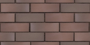 Клинкерный кирпич ЛСР Брюгге тёмно-терракотовый, гладкий, 0,7 НФ на коричневом шве