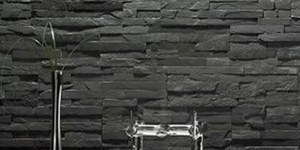 Черная плитка из натурального камня для ванной комнаты 3D панели RKS SLATE Сланец Matt Black Slate Classic заказать с доставкой (4)