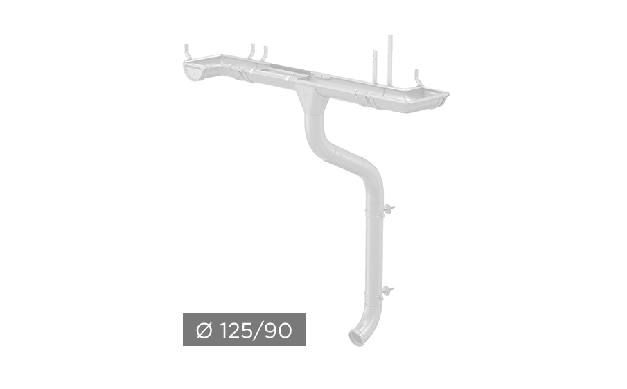 Водосточная система AQUASYSTEM PU 125/90 мм RAL 9003 в Брянске