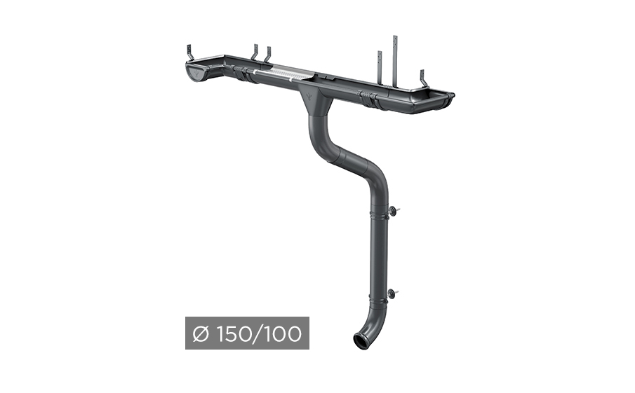 Водосточная система AQUASYSTEM PU 150/100 мм RAL 7024 в Брянске