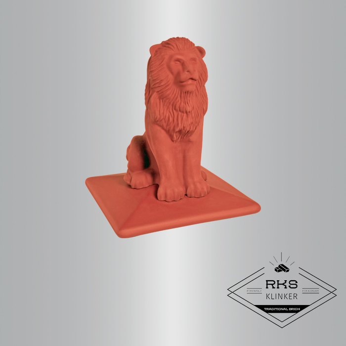 ᐉ Клинкерный оголовник на столб, Lion 01, Ruby red в Брянске