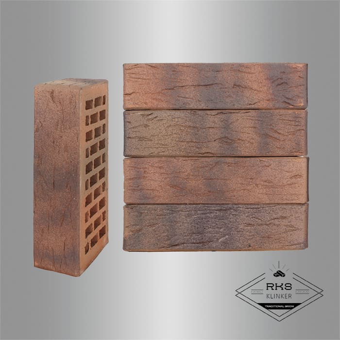 Кирпич облицовочный ЛСР, Ореховый флэш, Рустик, 1НФ в Брянске