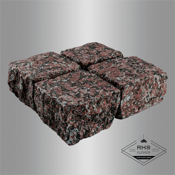 Гранитная брусчатка Гранатовый амфиболит, Колотая, 100x100 мм в Брянске