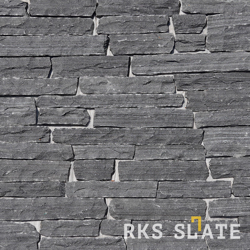 Фасадный облицовочный камень Monsoon Black Quartz Strips в Брянске