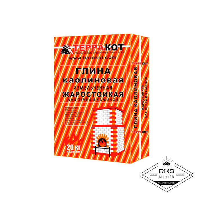 Глина каолиновая жаростойкая Терракот, 20кг в Брянске
