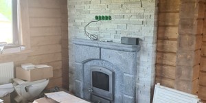 Камин из камня купить 3D панели RKS SLATE Кварцит Shimla White Natural