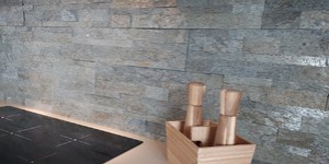Фартук кухонный из природного камня купить 3D панели RKS SLATE Кварцит Silver Shine Natural (3)