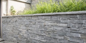 Забор и подпорные стены из камня 3D панель RKS SLATE Кварцит Grey Quartz Country большая галерея фото (8)