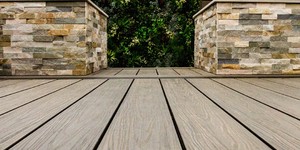 Облицовка цоколя и подпорных стен камнем в ландшафте 3D панели RKS SLATE Сланец Beige Slate Classic смотреть результат на фото (1)